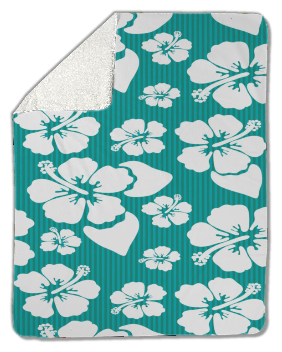 Blanket, Hawaiian hibiscus flower