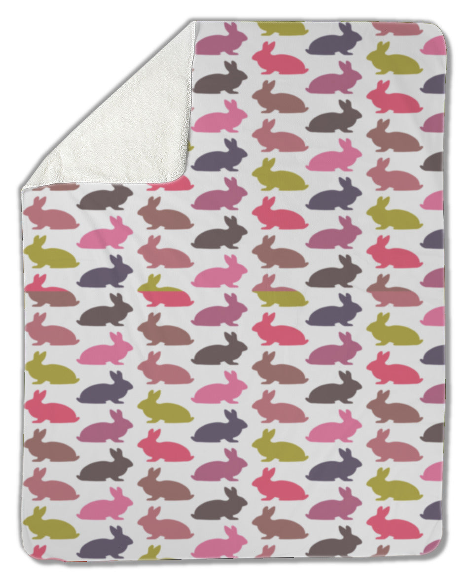 Blanket, Colorful rabbit pattern