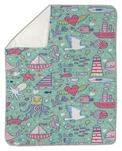 Blanket, Marine pattern