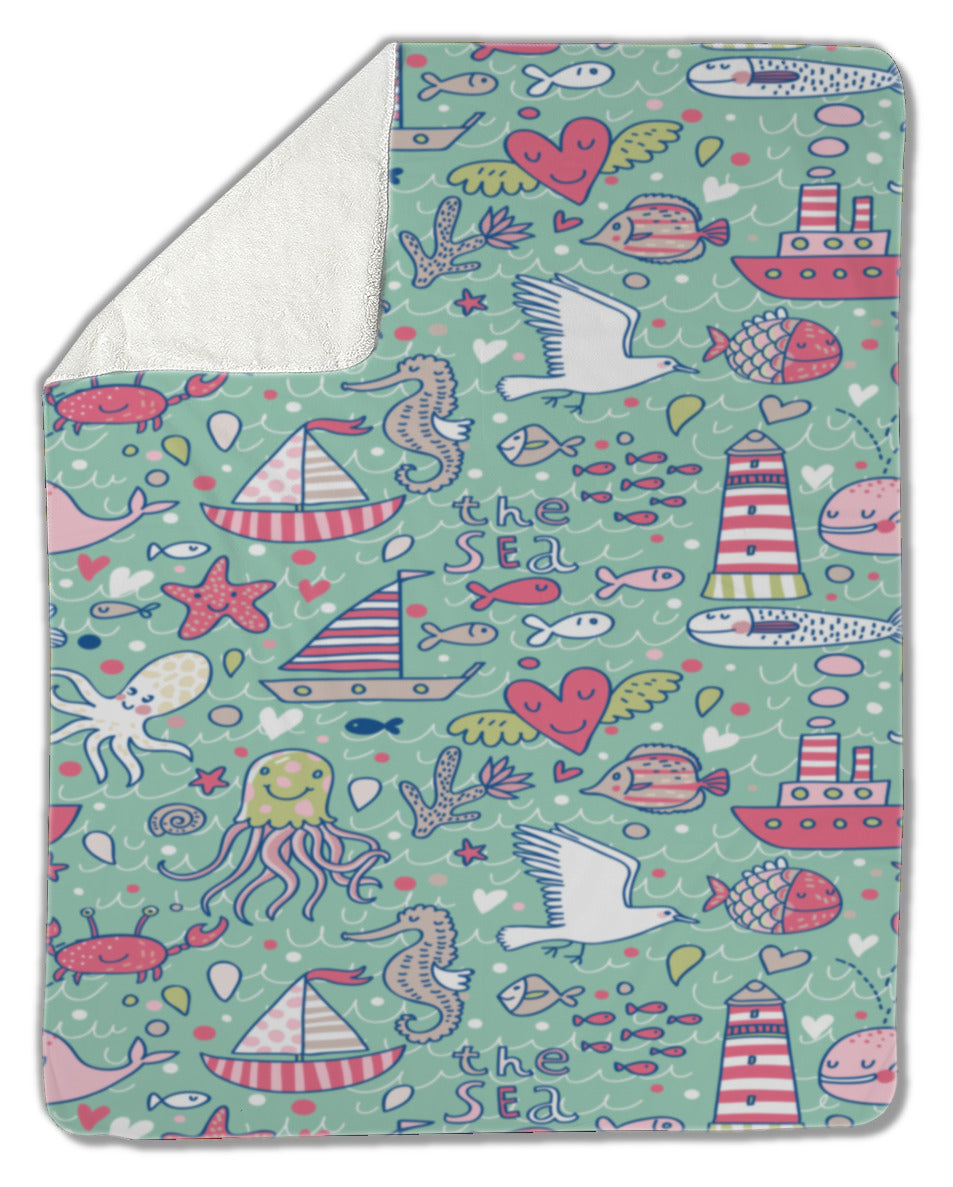 Blanket, Marine pattern
