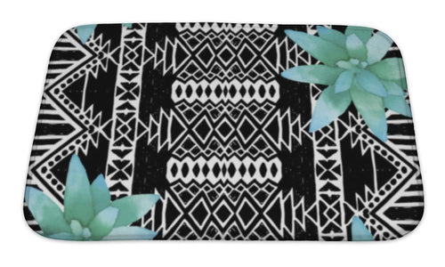 Bath Mat, Aztec Tribal Mexican Design Print