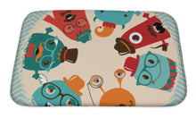 Load image into Gallery viewer, Bath Mat, Hipster Retro Monsters Card Design