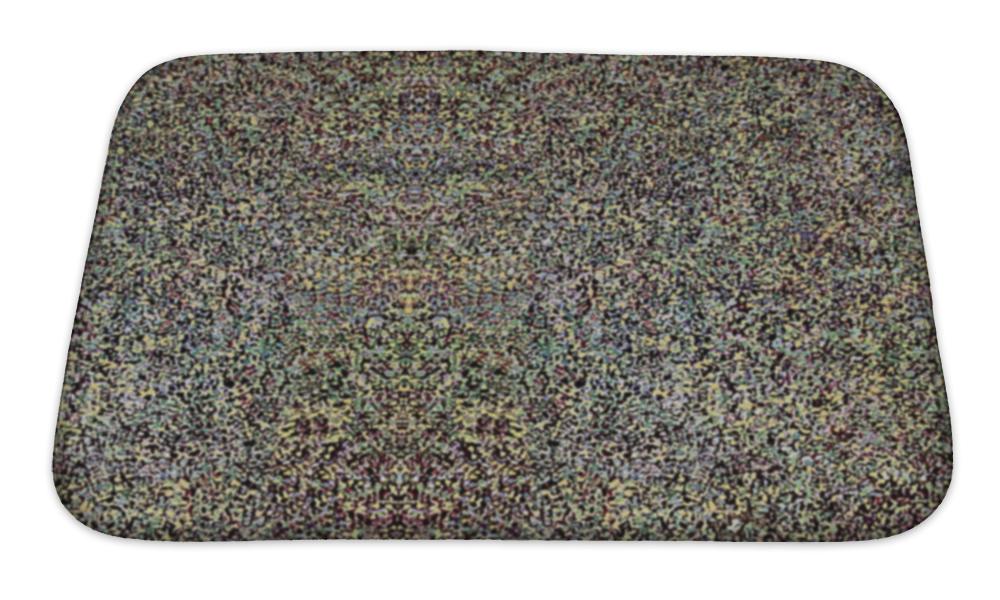 Bath Mat, Colored Grunge Vintage Pattern Wallpaper