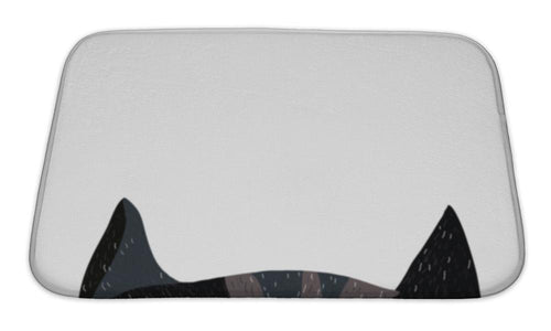 Bath Mat, Black Cat In Cartoon Style Looks Interesting Illustration Printing On Tshirt