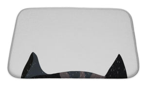 Bath Mat, Black Cat In Cartoon Style Looks Interesting Illustration Printing On Tshirt
