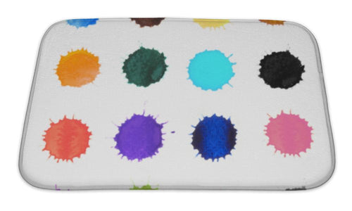 Bath Mat, Colorful Watercolor Painting Circle