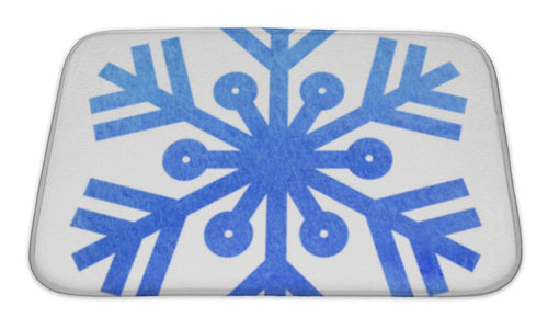 Bath Mat, Blue Snowflake