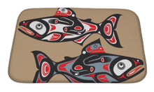 Load image into Gallery viewer, Bath Mat, Fish Salmon Native American Style