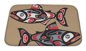 Bath Mat, Fish Salmon Native American Style