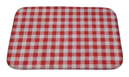 Bath Mat, Of A Red And White Checkered Picnic Blanket