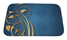 Load image into Gallery viewer, Bath Mat, Blue Gold Patterns