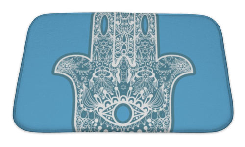 Bath Mat, Boho Hamsa Hand
