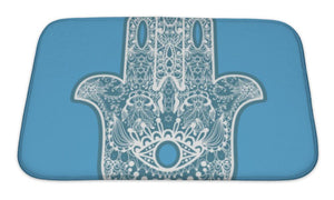 Bath Mat, Boho Hamsa Hand