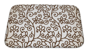 Bath Mat, Brown Floral