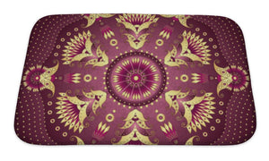 Bath Mat, Goldpurple Round Frame