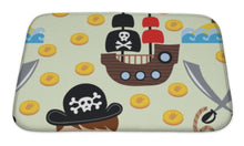 Load image into Gallery viewer, Bath Mat, Pattern Cartoon Pirates Illustration