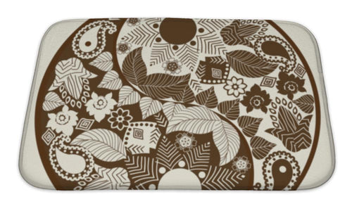 Bath Mat, Yin Yang Symbol Asian Decoration Element