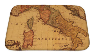 Bath Mat, Antique Map Of Italy