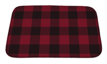 Load image into Gallery viewer, Bath Mat, Red And Black Plaid Fabric