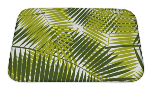 Bath Mat, Palm Leaf Pattern Illustration
