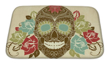 Load image into Gallery viewer, Bath Mat, Skull And Roses Colorful Day Of The Dead Card