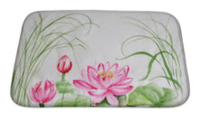 Load image into Gallery viewer, Bath Mat, Lotus Flower Watercolor Painting