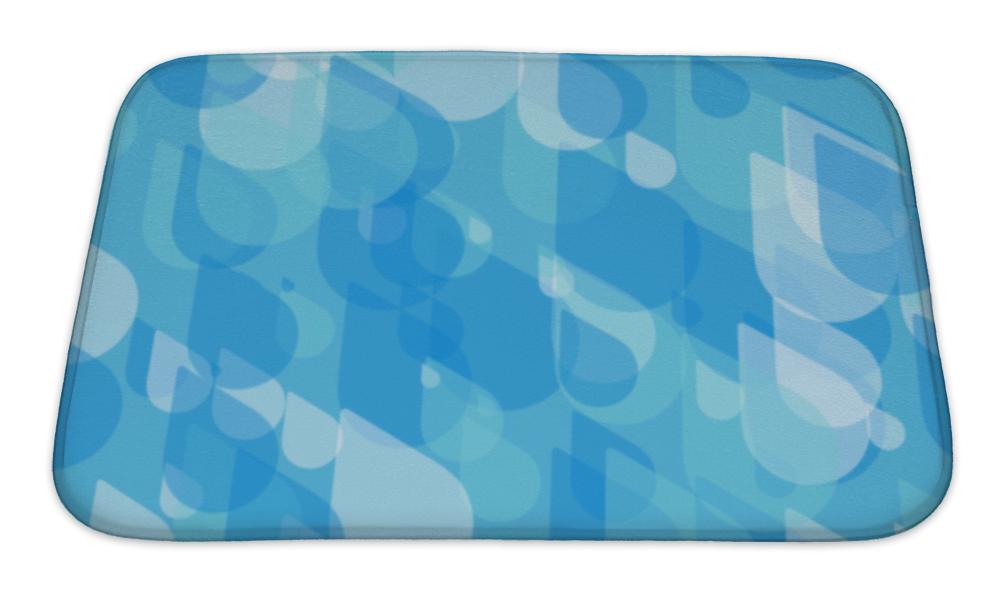 Bath Mat, Vintage Grunge Old Pattern With Drops