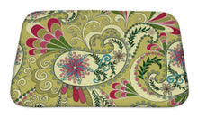 Load image into Gallery viewer, Bath Mat, Light Yellow Paisley Decorated With Leaves And Flowers
