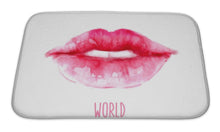 Load image into Gallery viewer, Bath Mat, Watercolor Lips World Kissing Day