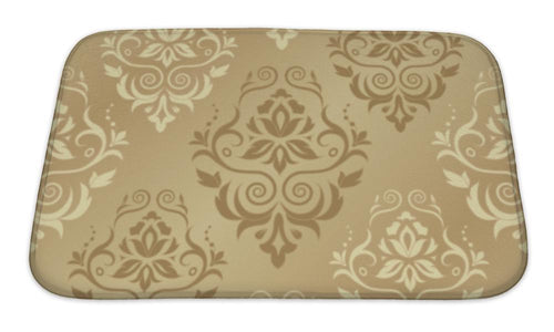 Bath Mat, Damask Floral Pattern