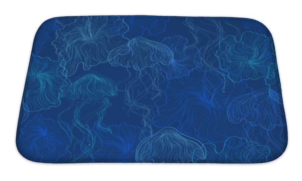 Bath Mat, Pattern Of Jellyfish