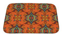 Load image into Gallery viewer, Bath Mat, Orange Floral Festive Pattern