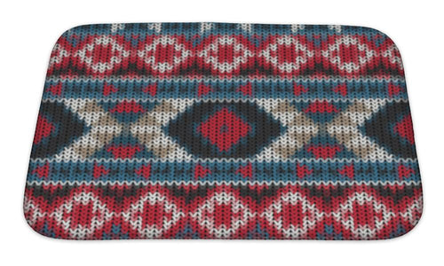Bath Mat, Knitted Navajo Pattern