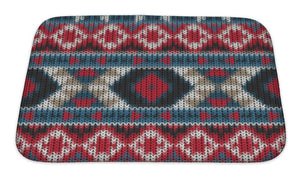 Bath Mat, Knitted Navajo Pattern