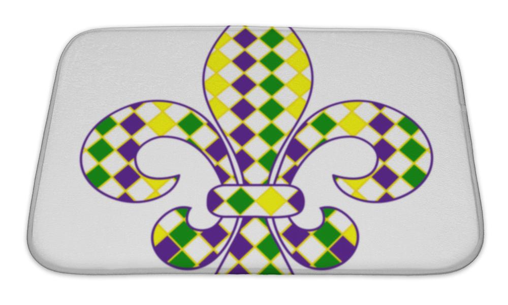 Bath Mat, Fleur De Lis Mardi Gras