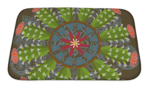 Bath Mat, Cactus Pattern