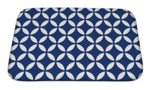 Load image into Gallery viewer, Bath Mat, Intersecting Geometric Vintage Navy Blue Circle Pattern