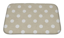 Load image into Gallery viewer, Bath Mat, Beige And White Large Polka Dots Pattern Repeat