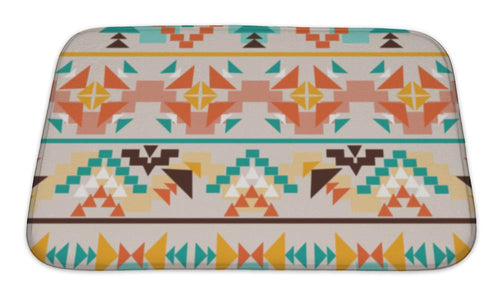 Bath Mat, Colorful Aztec Pattern