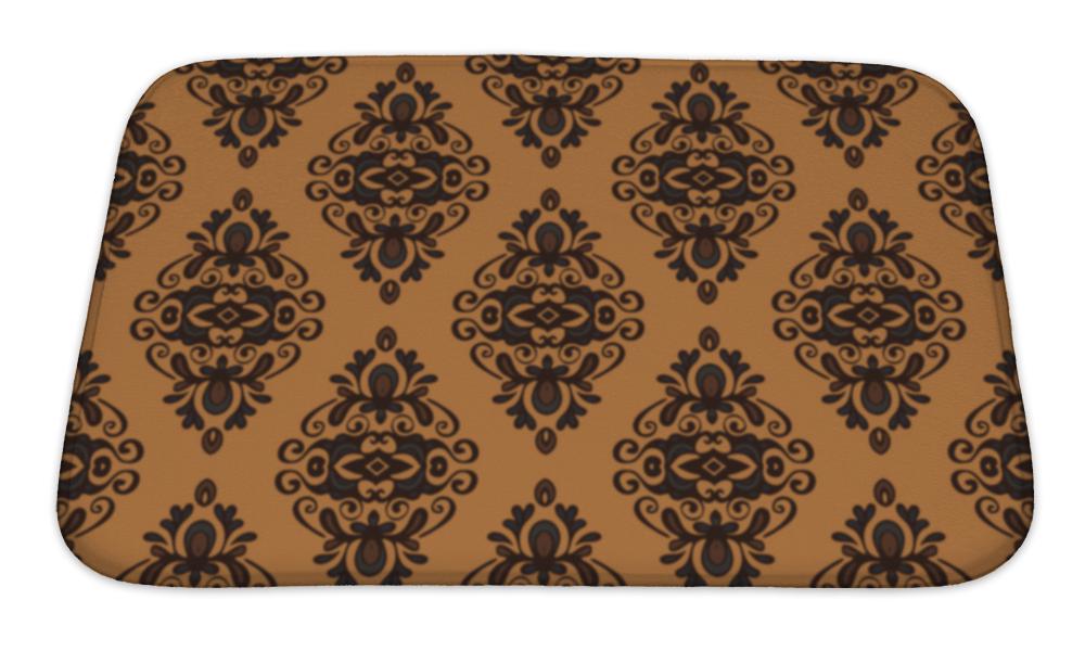 Bath Mat, Vintage Damask Pattern