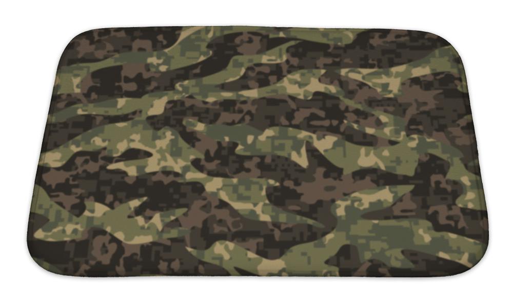 Bath Mat, Multi Terrain Pattern Camouflage