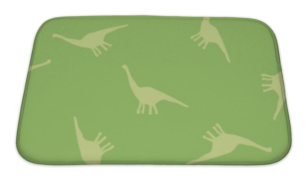 Bath Mat, Ornament With Dinosaurs