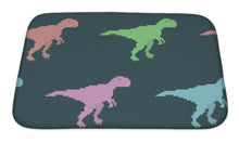 Load image into Gallery viewer, Bath Mat, Pattern With Pixel Dinosaurs