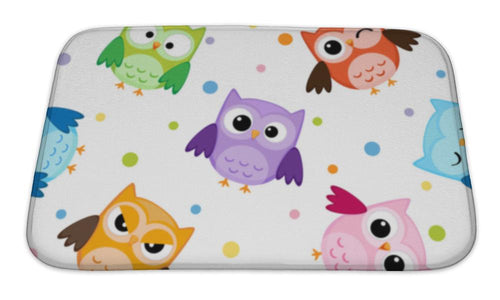 Bath Mat, Owls Pattern