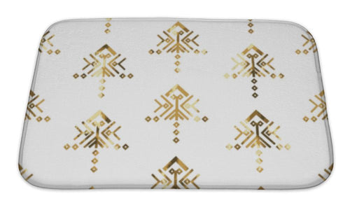 Bath Mat, Tribal Gold Ornament