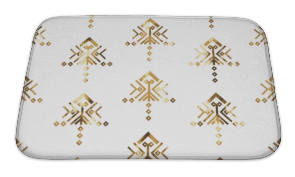 Bath Mat, Tribal Gold Ornament