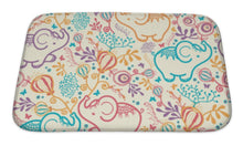 Load image into Gallery viewer, Bath Mat, Elephants With Flowers Pattern