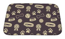 Load image into Gallery viewer, Bath Mat, Pattern With Dogs Stuff Collar Bowl Balls Bones Paw Prints And The Reward