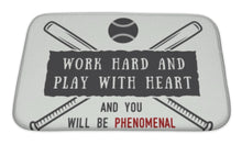 Load image into Gallery viewer, Bath Mat, Softball Vintage Baseball Logo Emblem Badge Slogan Motivation