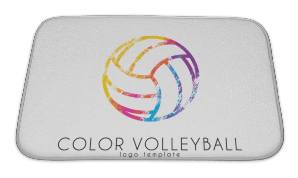 Bath Mat, Volleyball Logo Volleyball Ball Logo Design Color Ball Creative